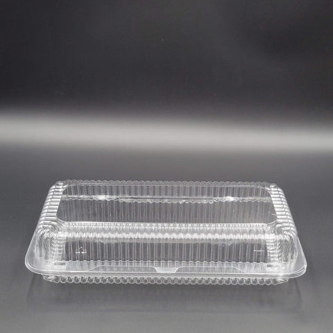 DFI Clear Hinged OPS Plastic Danish Container 13-3/8" x 6-3/4" x 3-1/4" LBH-692 - 200/Case