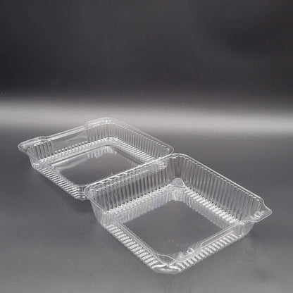 DFI Clear Hinged Square Container 8" x 8" x 3-1/2" LBH-785 - 200/Case