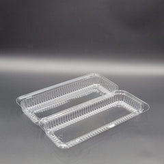 DFI Clear Hinged OPS Plastic Danish Container 12-1/2" W x 5-1/4" D x 21/4" H LBH-551 - 300/Case