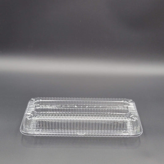 DFI Clear Hinged OPS Plastic Danish Container 12-1/2" W x 5-1/4" D x 21/4" H LBH-551 - 300/Case