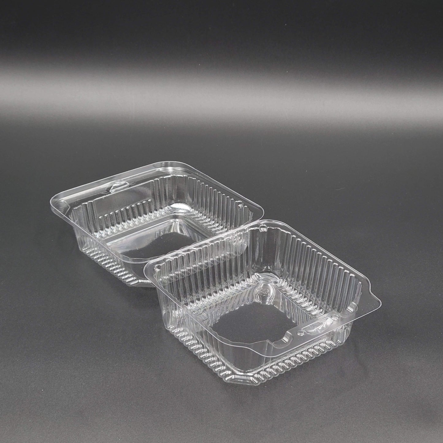 DFI Clear Square Hinged Container 5.25" x 5.63" x 3.19" LBN-5052 - 500/Case