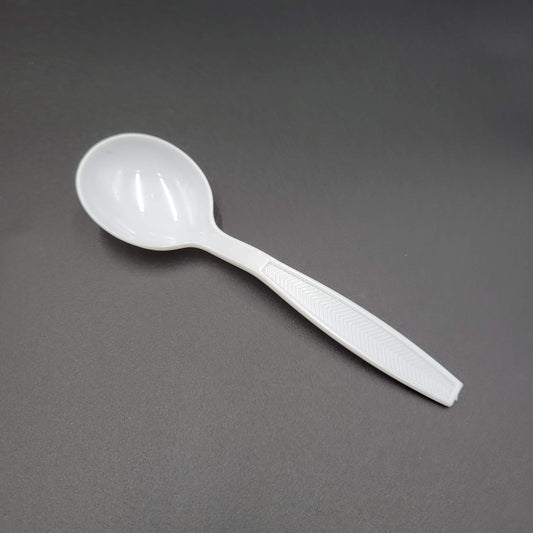 Heavy Weight Bulk Polystyrene Soup Spoon White - 1000/Case