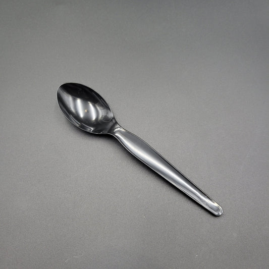 Heavy Weight Bulk Polystyrene Teaspoon Black - 1000/Case