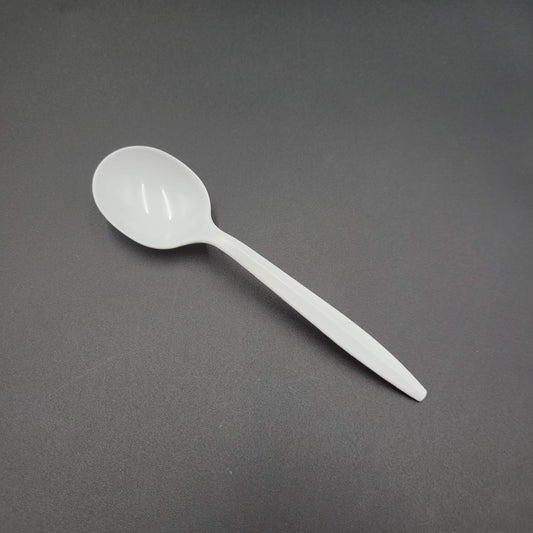 Medium Weight Bulk Polypropylene Soup Spoon White - 1000/Case