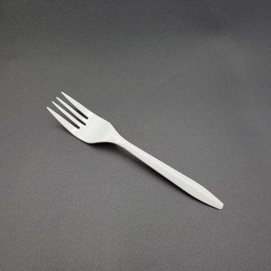 Medium Weight Bulk Polypropylene Fork White - 1000/Case