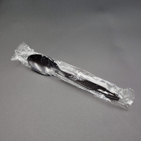 Individually Wrapped Heavy Weight PS Teaspoon Black - 1000/Case