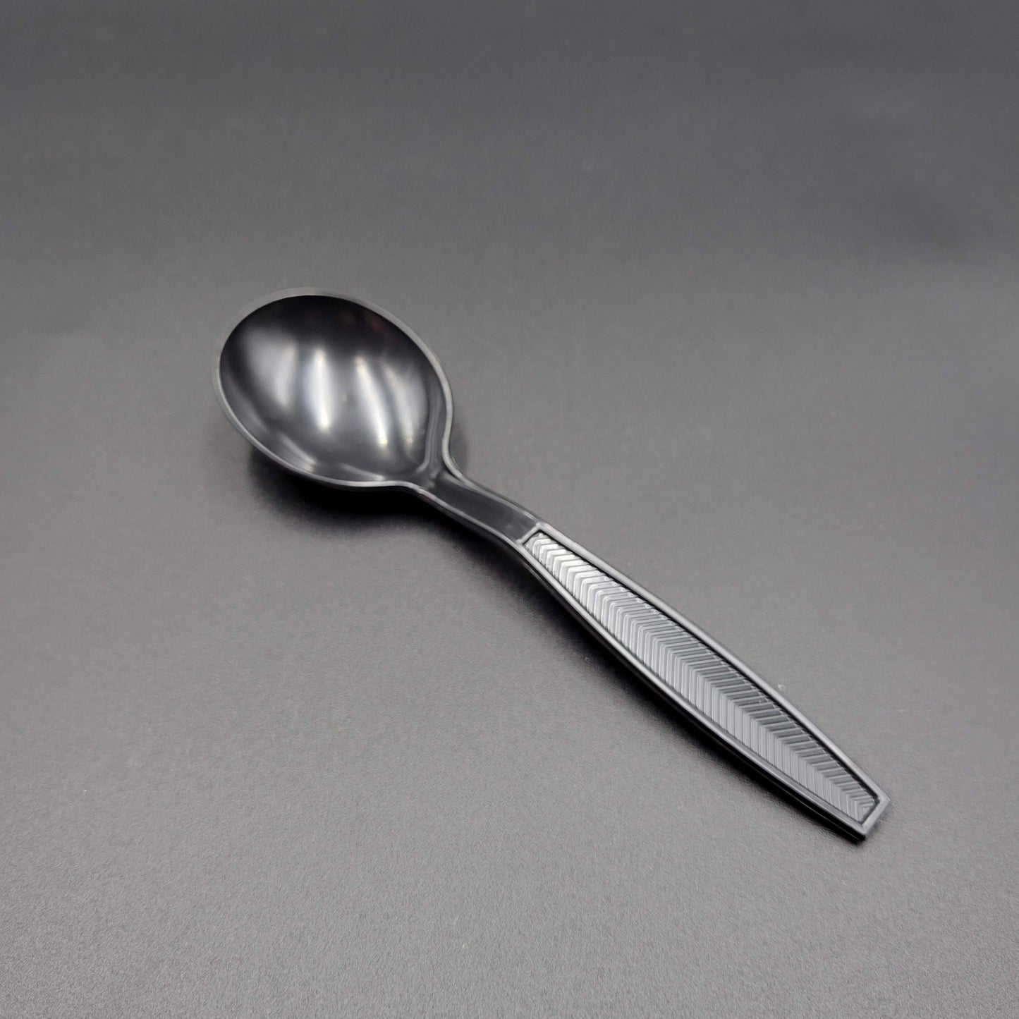 Heavy Weight Bulk Polystyrene Soup Spoon Black - 1000/Case