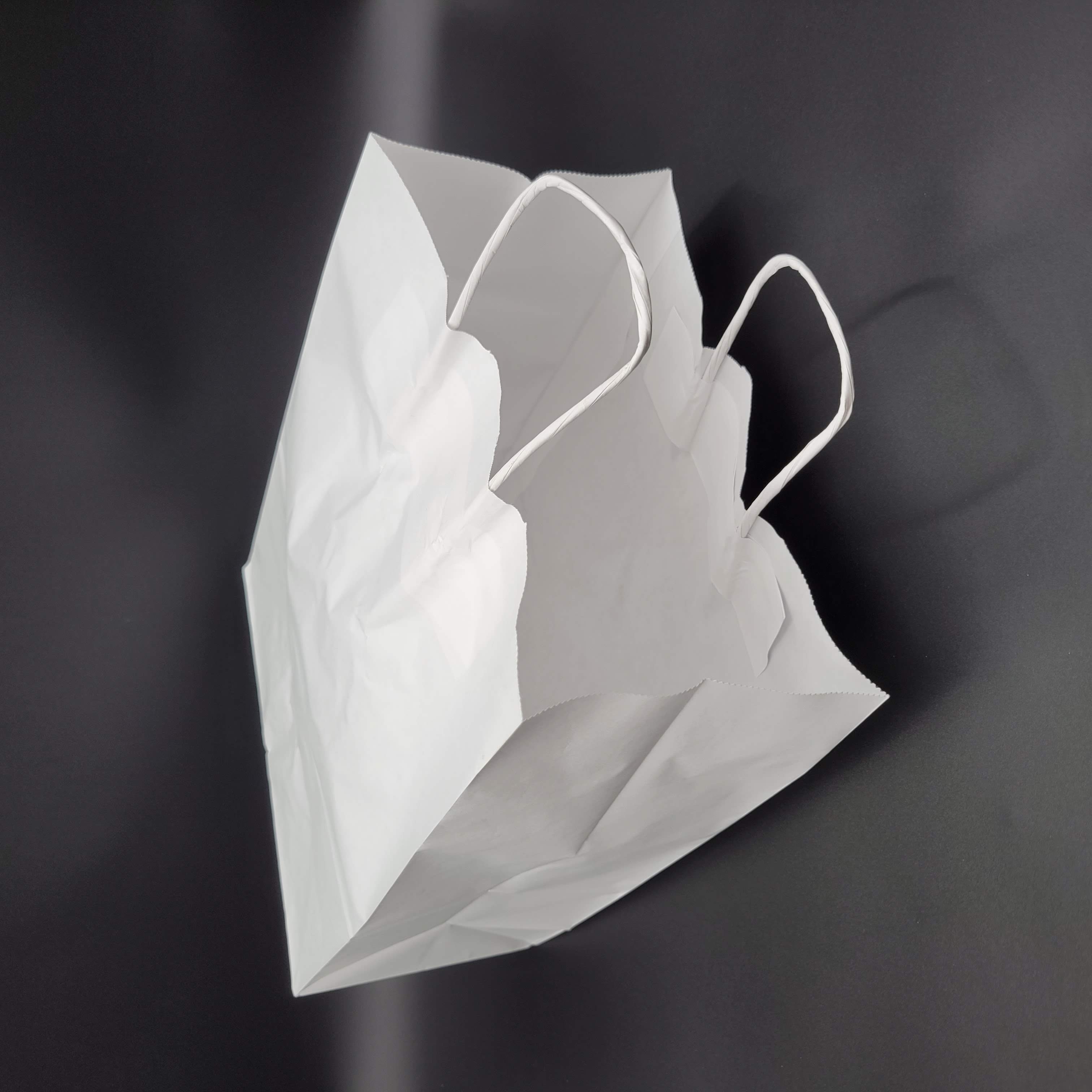White Paper Shopping Bag Rope Handle 13" x 7" x 17" - 500/Bundle