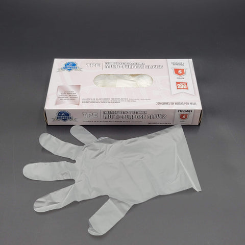 Thermoplastic Elastomer Gloves Clear Small - 2000/Case