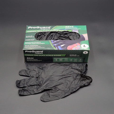 Nitrile Gloves Black Powder Free Large - 1000/Case