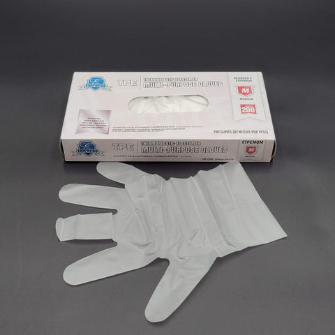 Thermoplastic Elastomer Gloves Clear Medium - 2000/Case