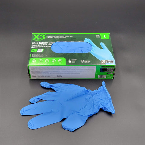 Nitrile Gloves Blue Powder Free Large - 1000/Case