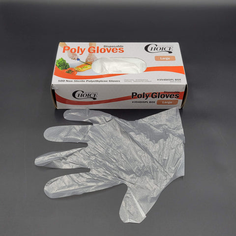 Clear Poly Gloves Large - 10,000/Case