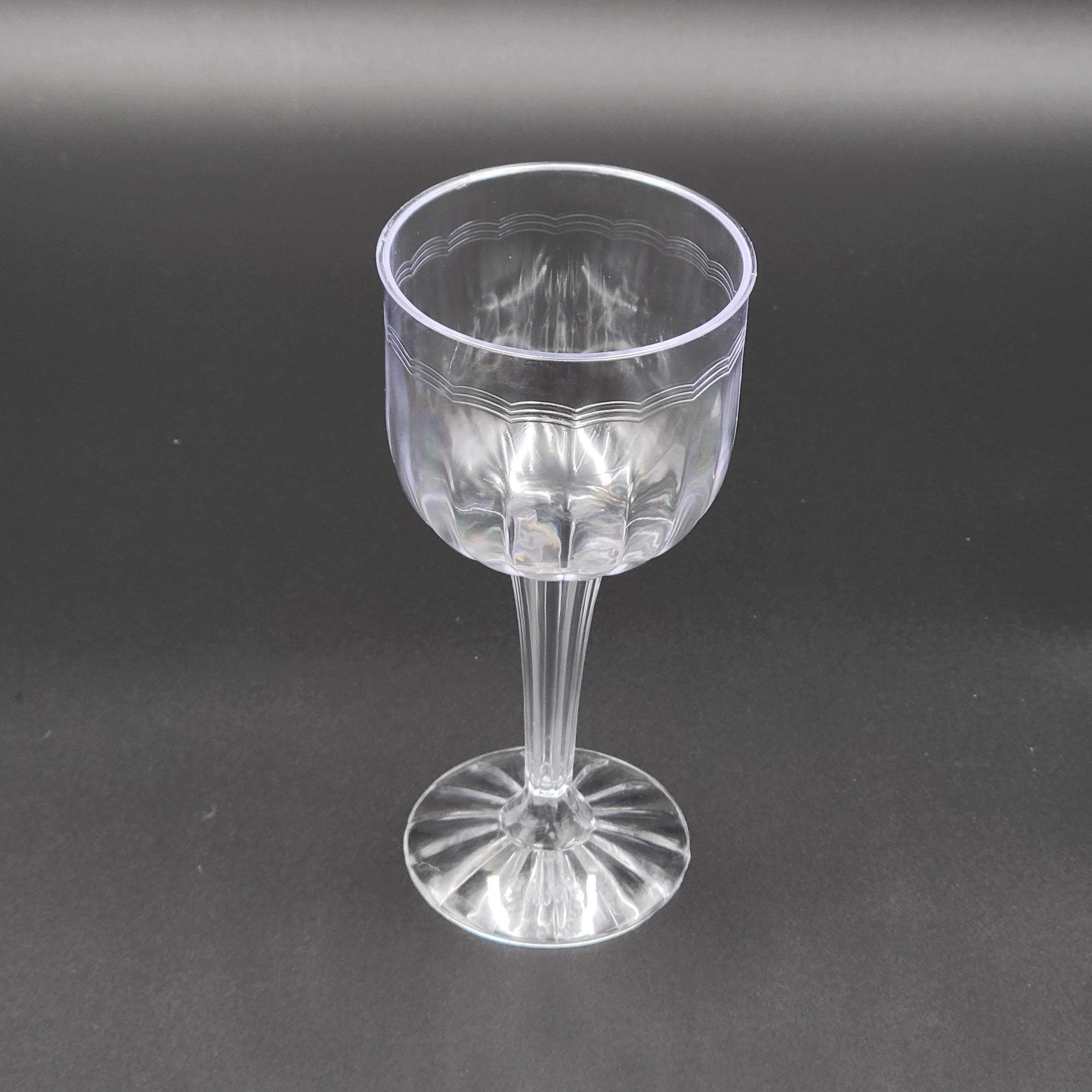 Fineline Clear Plastic 1 Piece 8 oz. Wine Goblet 2209 - 96/Case