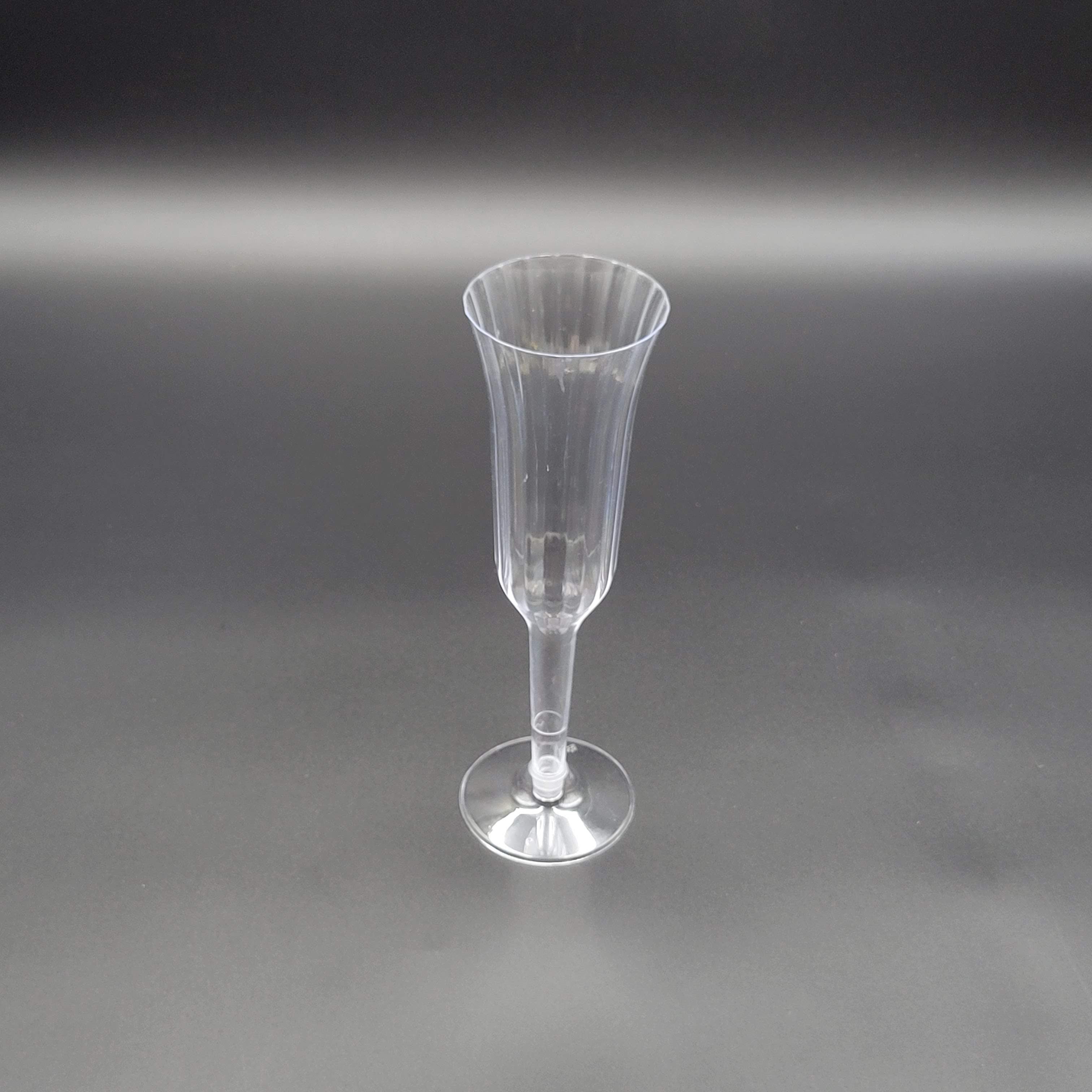 Clear Plastic 2-Piece Champagne Flute 5 oz. - 120/Case