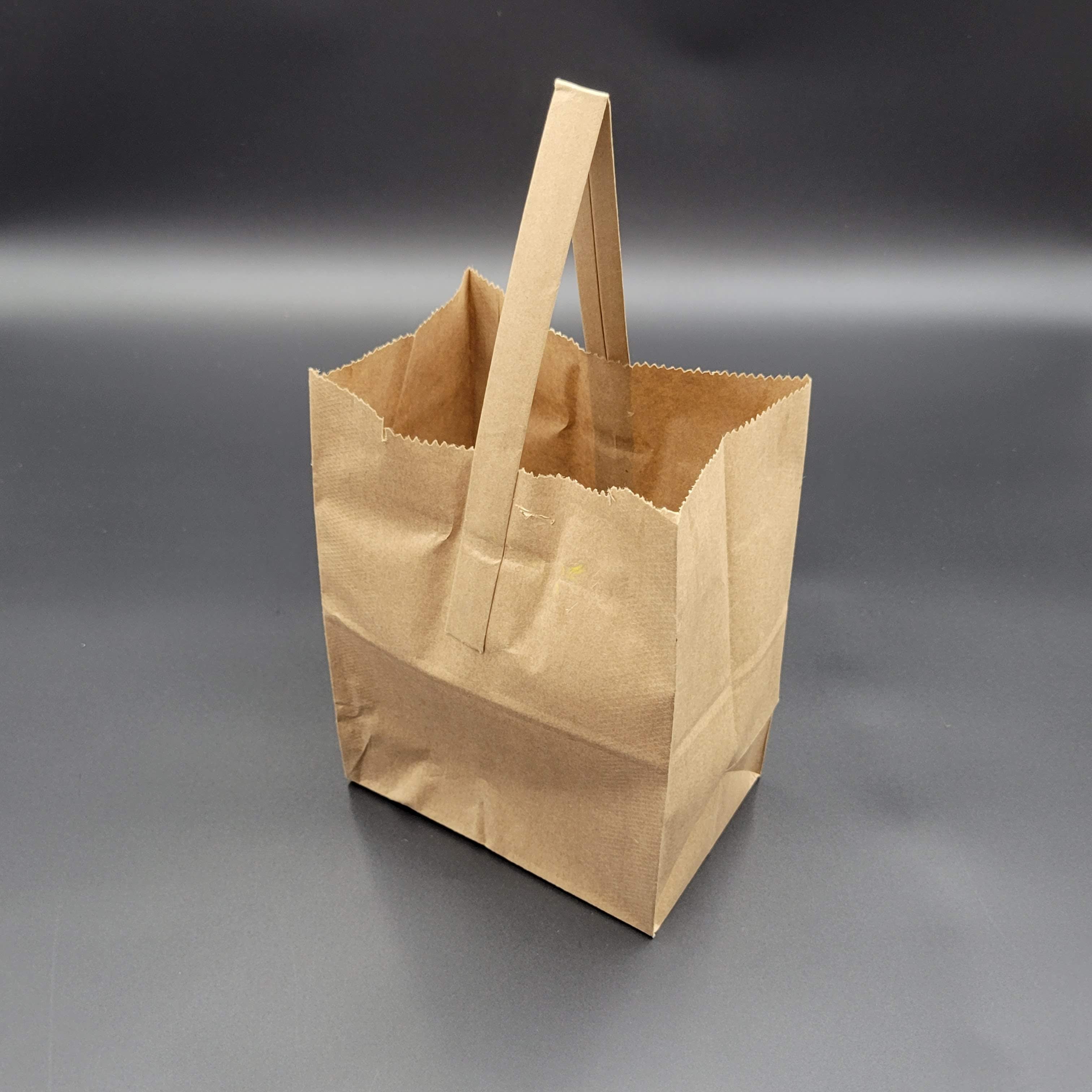 Kraft Paper Handle Produce Tote Bag 5 lbs. - 500/Case
