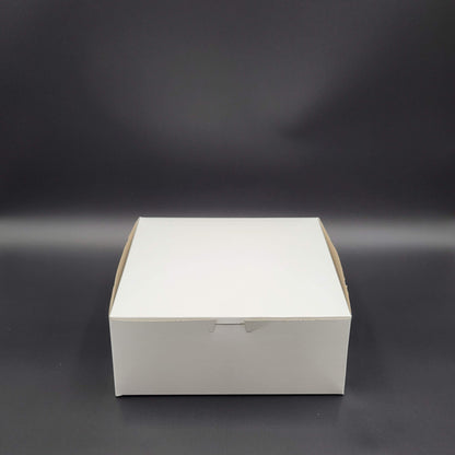 Bakery/Cake Box Lock Corner White 10" x 10" x 4" - 100/Case