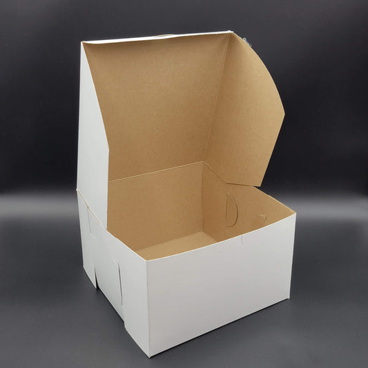 Bakery/Cake Box Lock Corner White 10" x 10" x 6" - 100/Case