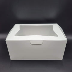 Bakery/Cake Box Lock Corner Window White 14" x 10" x 6-1/2" - 100/Case