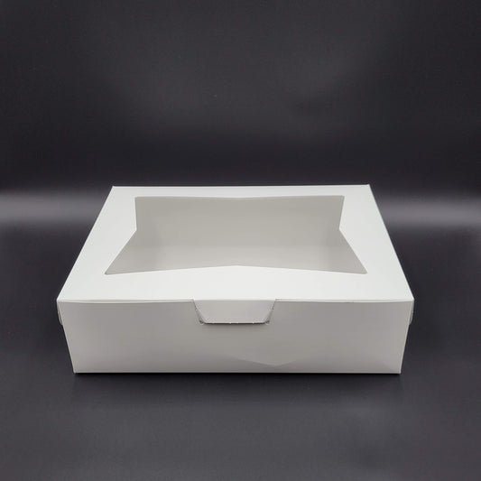 Bakery/Cake Box Lock Corner Window White 14" x 10" x 4" - 100/Case