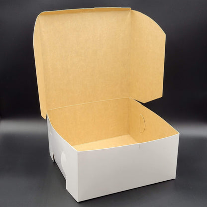 Bakery/Cake Box Lock Corner White 12" x 12" x 6" - 50/Case