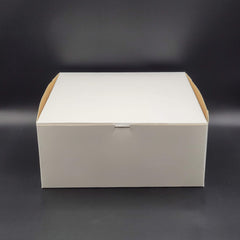 Bakery/Cake Box Lock Corner White 14" x 14" x 6" - 50/Case