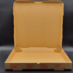 Kraft Printed Pizza Box 18" x 18" x 2" - 50/Case