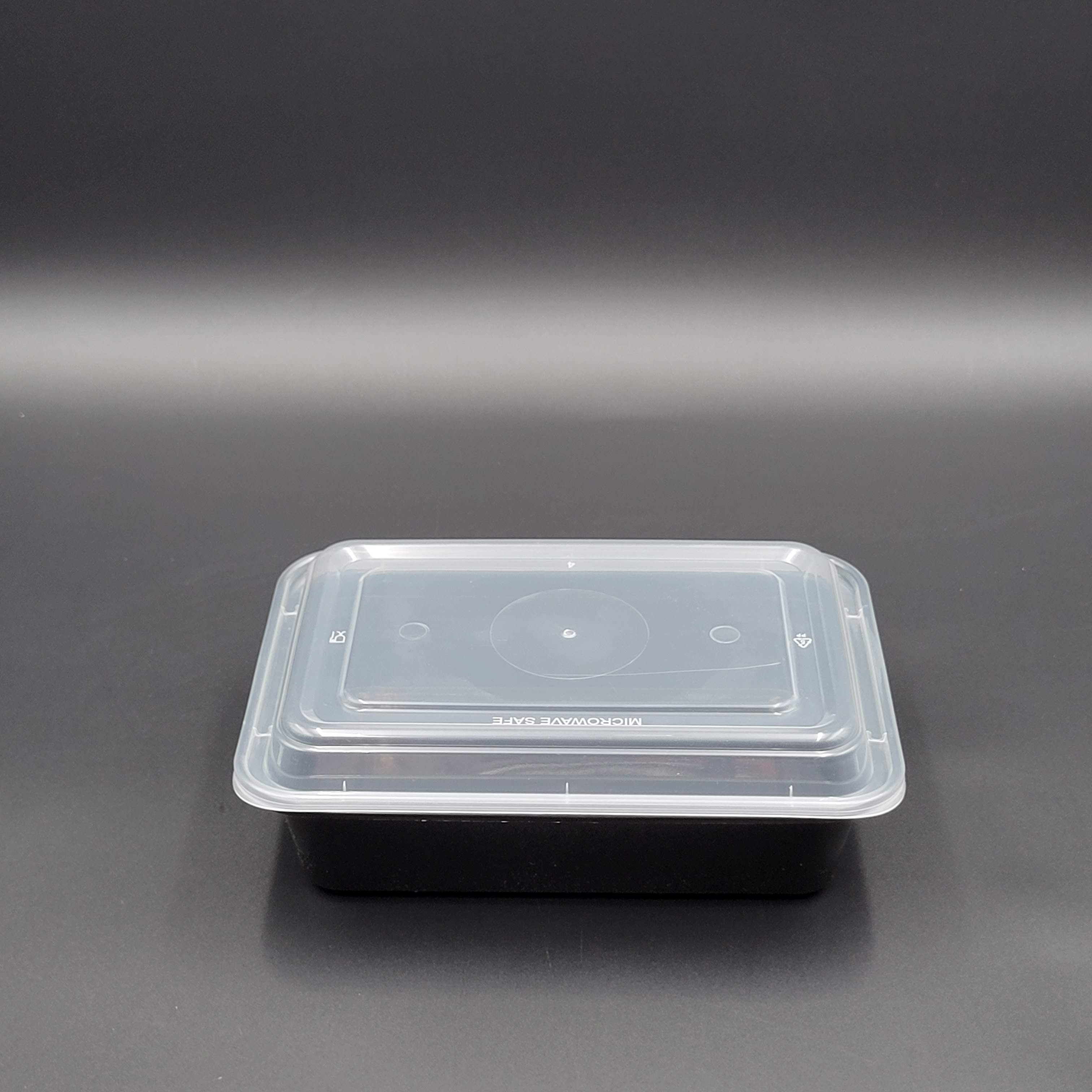 38 oz Rectangular Plastic Disposable Food Containers (50 Pack)
