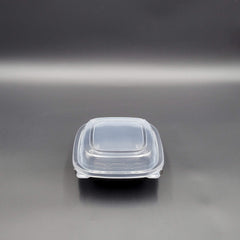 Microwavable Clear Lid Container Black Bottom 6" x 6" 1 Compartment - 200/Case