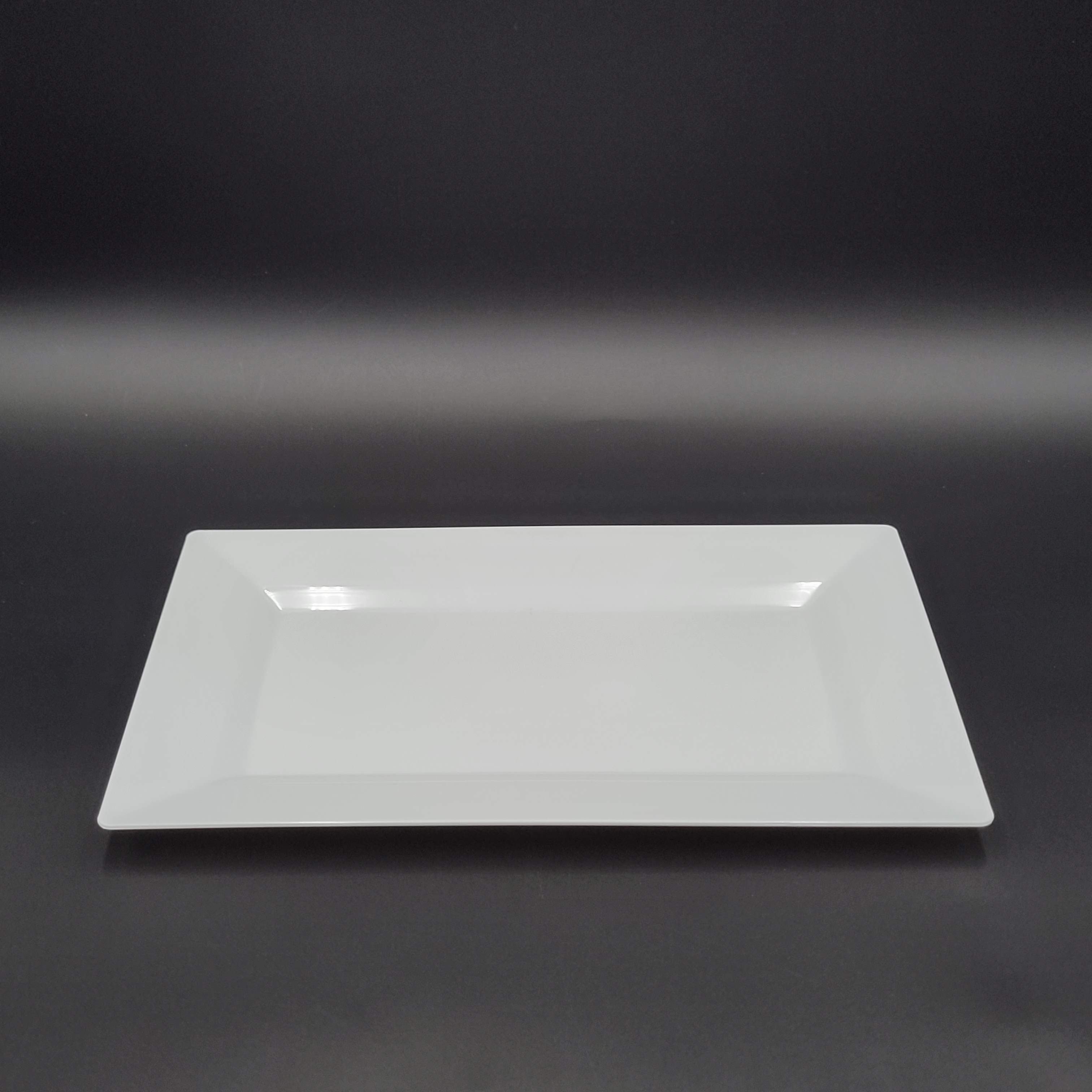 EMI Yoshi Plastic Rectangular Dinner Plate White 13.5" x 8.5" EMI-RP11W - 120/Case