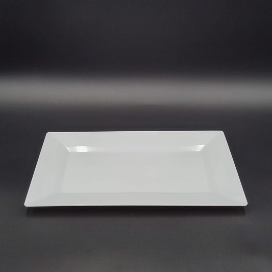 EMI Yoshi Plastic Rectangular Dinner Plate White 13.5" x 8.5" EMI-RP11W - 120/Case