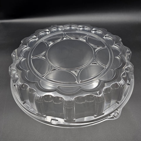 Pactiv Clear Plastic Crystal Dome Lid For 16" Party Tray P9816Y - 50/Case