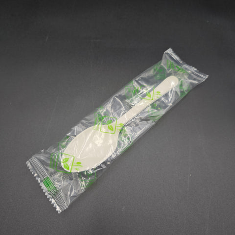 Wrapped Heavy Weight Compostable CPLA Teaspoon White - 500/Case