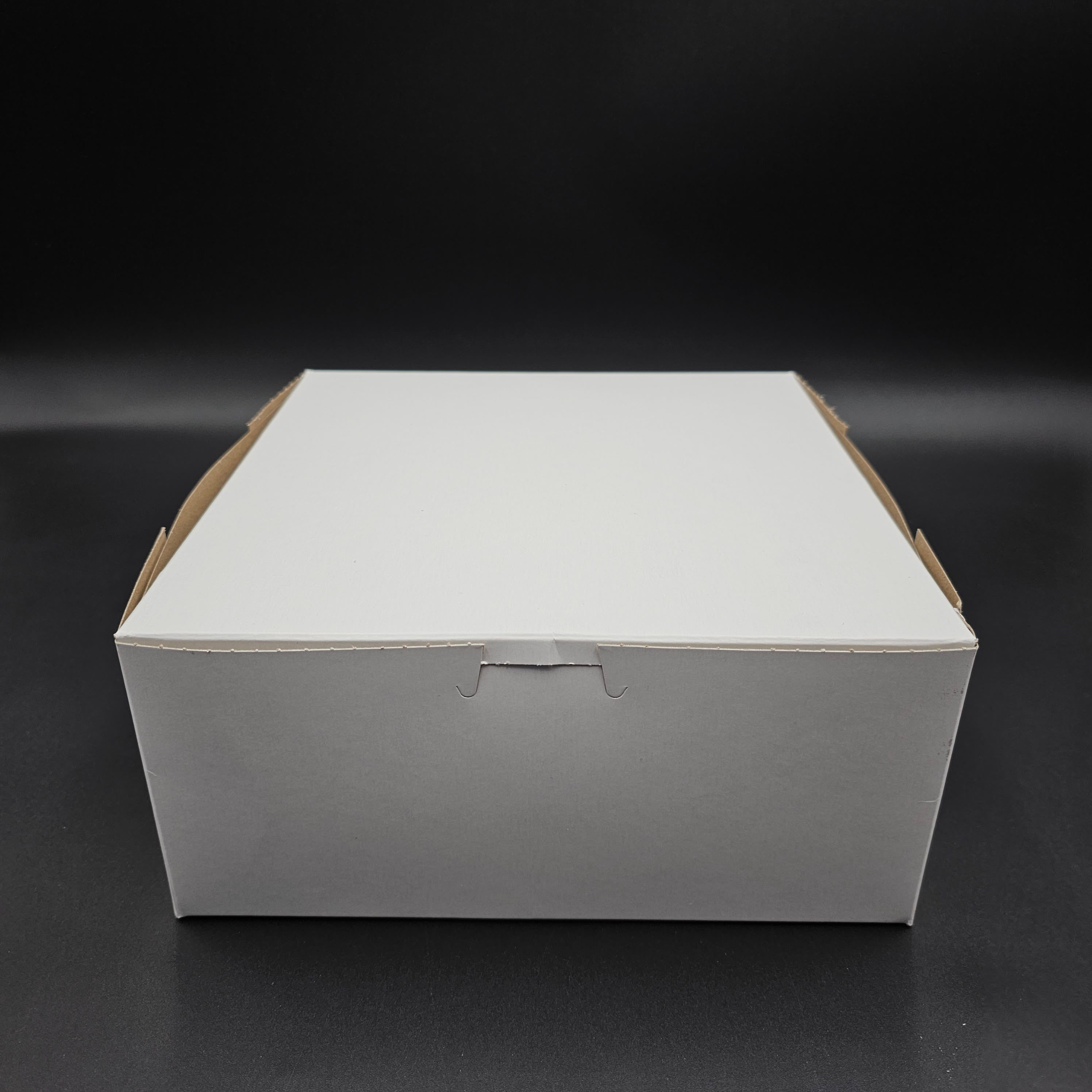 Bakery/Cake Box Lock Corner White 9" x 9" x 4" - 200/Case