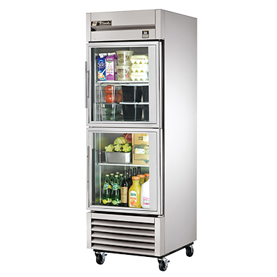 superior-equipment-supply - True Food Service Equipment - True Stainless Steel One-Section Two Glass Half Door Reach-In Refrigerator