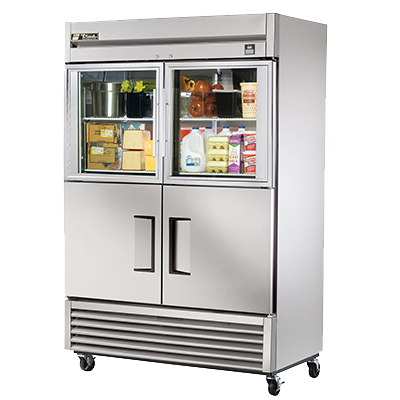 superior-equipment-supply - True Food Service Equipment - True Two-Section Two Glass & Two Stainless Steel Half Door Reach-In Refrigerator