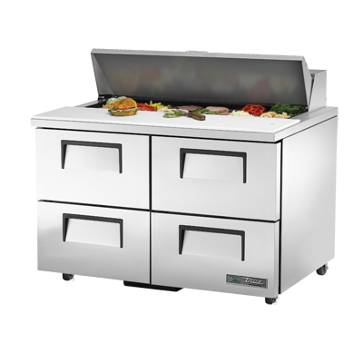 superior-equipment-supply - True Food Service Equipment - True Stainless Steel Two Section Four Drawer 48" Wide Sandwich/Salad Unit