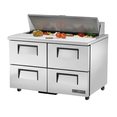 superior-equipment-supply - True Food Service Equipment - True Stainless Steel Two Section Four Drawer 48" Wide ADA Sandwich/Salad Unit