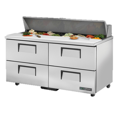 superior-equipment-supply - True Food Service Equipment - True Stainless Steel Two Section Four Drawer 60" Wide ADA Sandwich/Salad Unit