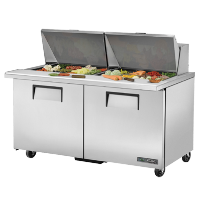 superior-equipment-supply - True Food Service Equipment - True Stainless Steel 60" Wide Mega Top Sandwich/Salad Unit With Twenty Four 4" Deep Poly Pans