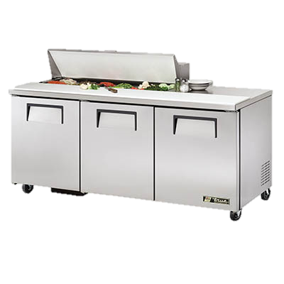 superior-equipment-supply - True Food Service Equipment - True Stainless Steel 72" Wide Sandwich/Salad Unit With Twelve 4" Deep Poly Pans