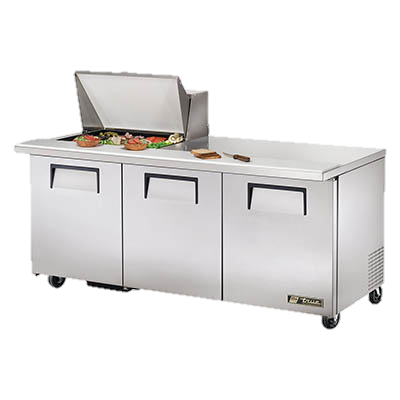 superior-equipment-supply - True Food Service Equipment - True Stainless Steel Three Section 72" Wide Mega Top Sandwich/Salad Unit