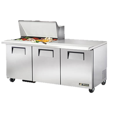 superior-equipment-supply - True Food Service Equipment - True Stainless Steel 72" Wide Mega Top Sandwich/Salad Unit With Fifteen 4" Deep Poly Pans