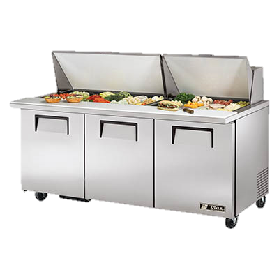 superior-equipment-supply - True Food Service Equipment - True Stainless Steel 72" Wide Mega Top Sandwich/Salad Unit With Thirty 4" Deep Poly Pans