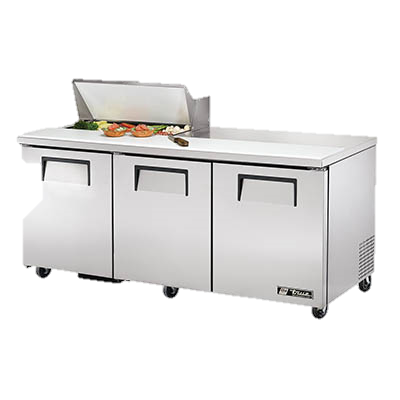 superior-equipment-supply - True Food Service Equipment - True Stainless Steel Eight 4" Deep Poly Pans 72" Wide Sandwich/Salad Unit