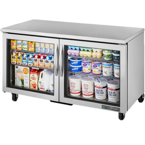 superior-equipment-supply - True Food Service Equipment - True Stainless Steel Two Section 60" Wide Undercounter Refrigerator
