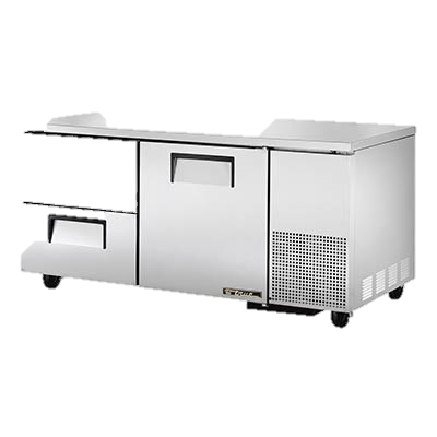 superior-equipment-supply - True Food Service Equipment - True Stainless Steel 67" Wide Two Section Two Drawer Deep Undercounter Refrigerator