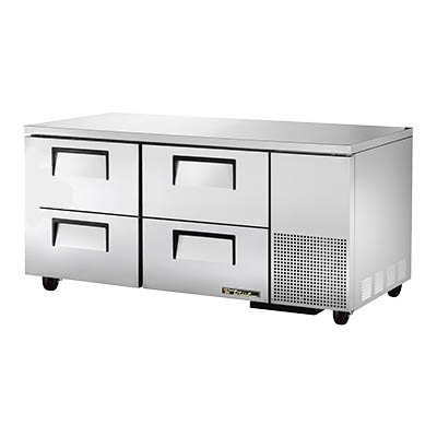 superior-equipment-supply - True Food Service Equipment - True Stainless Steel 67" Wide Two Section Four Drawer Deep Undercounter Refrigerator