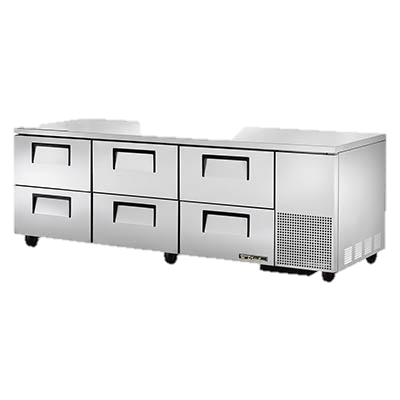 superior-equipment-supply - True Food Service Equipment - True Stainless Steel Three Section Six Drawer 93" Wide Undercounter Refrigerator