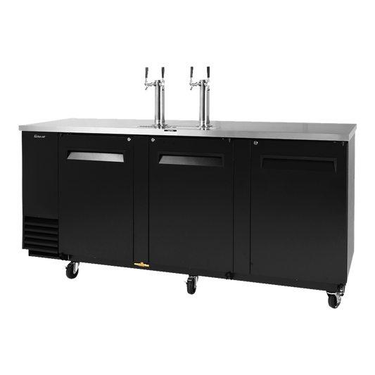 superior-equipment-supply - Turbo Air - Turbo Air Black Laminated Exterior Three-Door 90.38" Wide Beer Dispenser